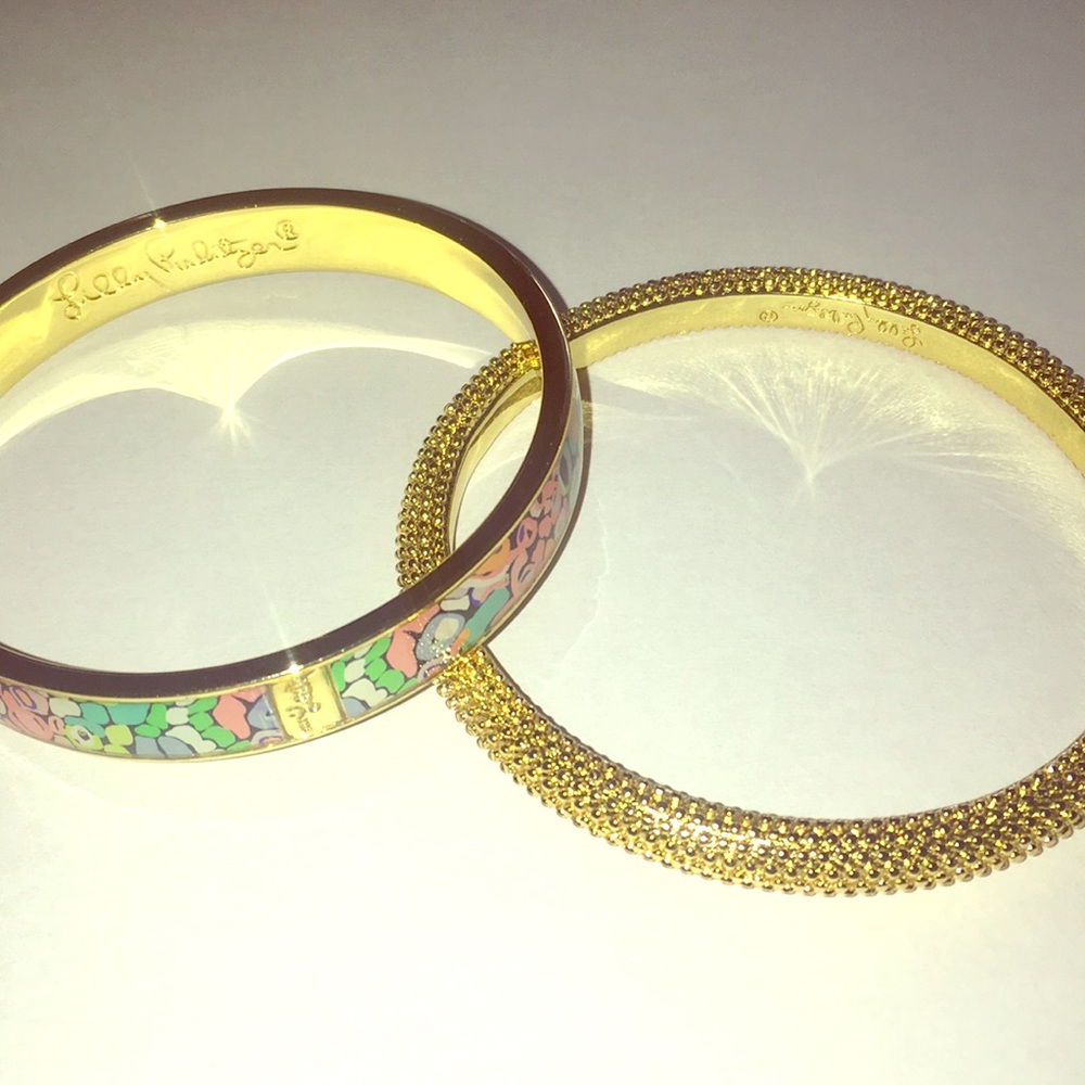 Lilly Pulitzer Bracelets (1 gold, 1 patterned)